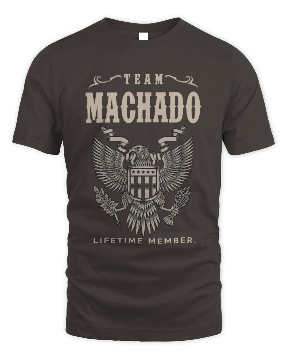 MACHADO TP06-K82 – Personalized Classic Style Apparel “Team NAME Lifetime Member” - Unisex Standard T-Shirt - Dark Chocolate