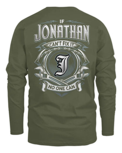 JONATHAN AP81-K4-626 - Personalized Ahmed Quote Apparel “If Ahmed Can't Fix It, No One Can” - Men's Long Sleeved T-Shirt - Military Green