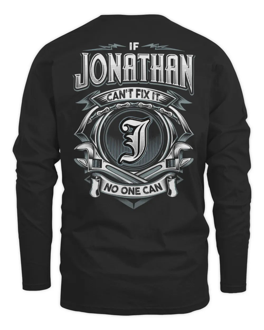 JONATHAN AP81-K4-626 - Personalized Ahmed Quote Apparel “If Ahmed Can't Fix It, No One Can” - Men's Long Sleeved T-Shirt - Black