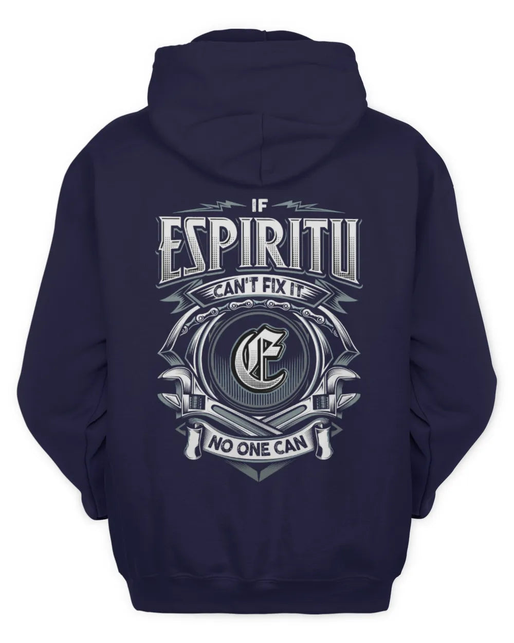 ESPIRITU AP81-K4-626 - Personalized Ahmed Quote Apparel “If Ahmed Can't Fix It, No One Can” - Unisex Hoodie - Navy