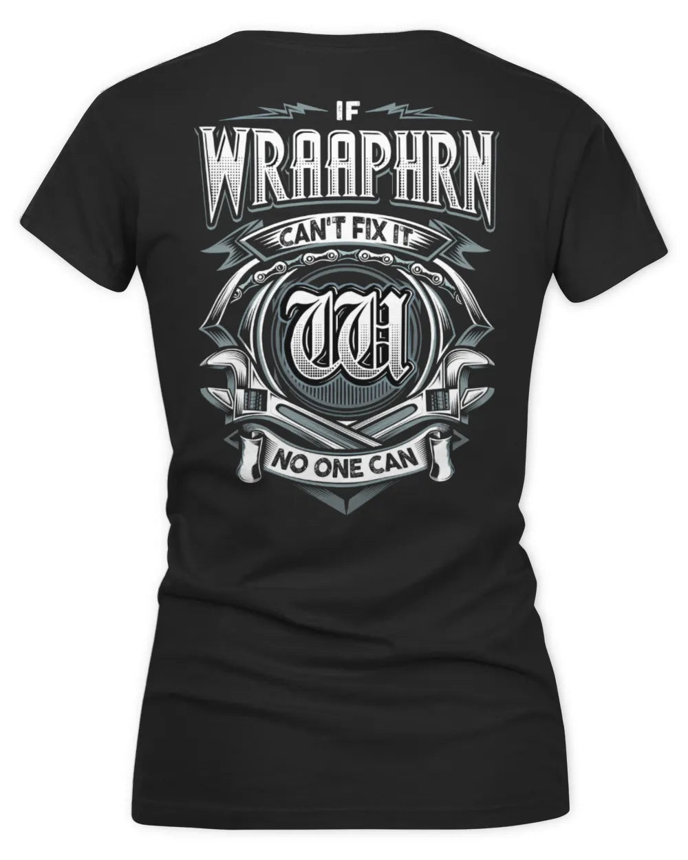 WRAAPHRN AP81-K4-626 - Personalized Ahmed Quote Apparel “If Ahmed Can't Fix It, No One Can” - Women's V-Neck T-Shirt - Black