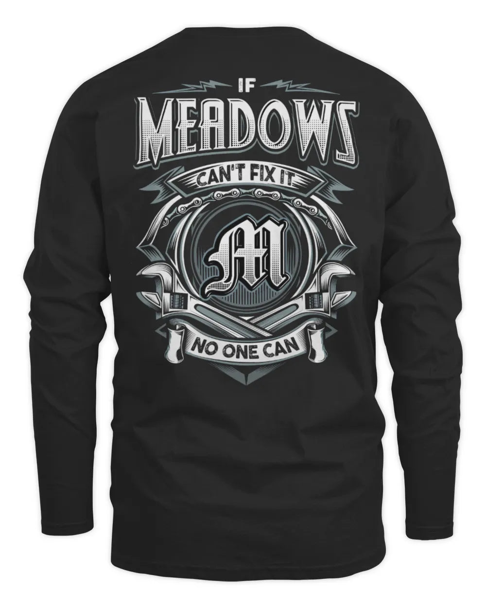 MEADOWS AP81-K4-626 - Personalized Ahmed Quote Apparel “If Ahmed Can't Fix It, No One Can” - Men's Long Sleeved T-Shirt - Black