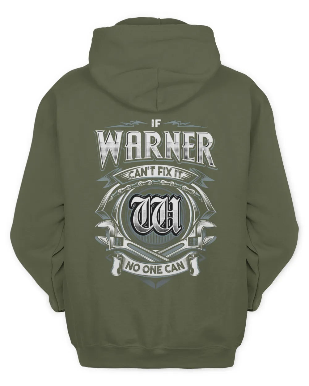 WARNER AP81-K4-626 - Personalized Ahmed Quote Apparel “If Ahmed Can't Fix It, No One Can” - Unisex Hoodie - Military Green
