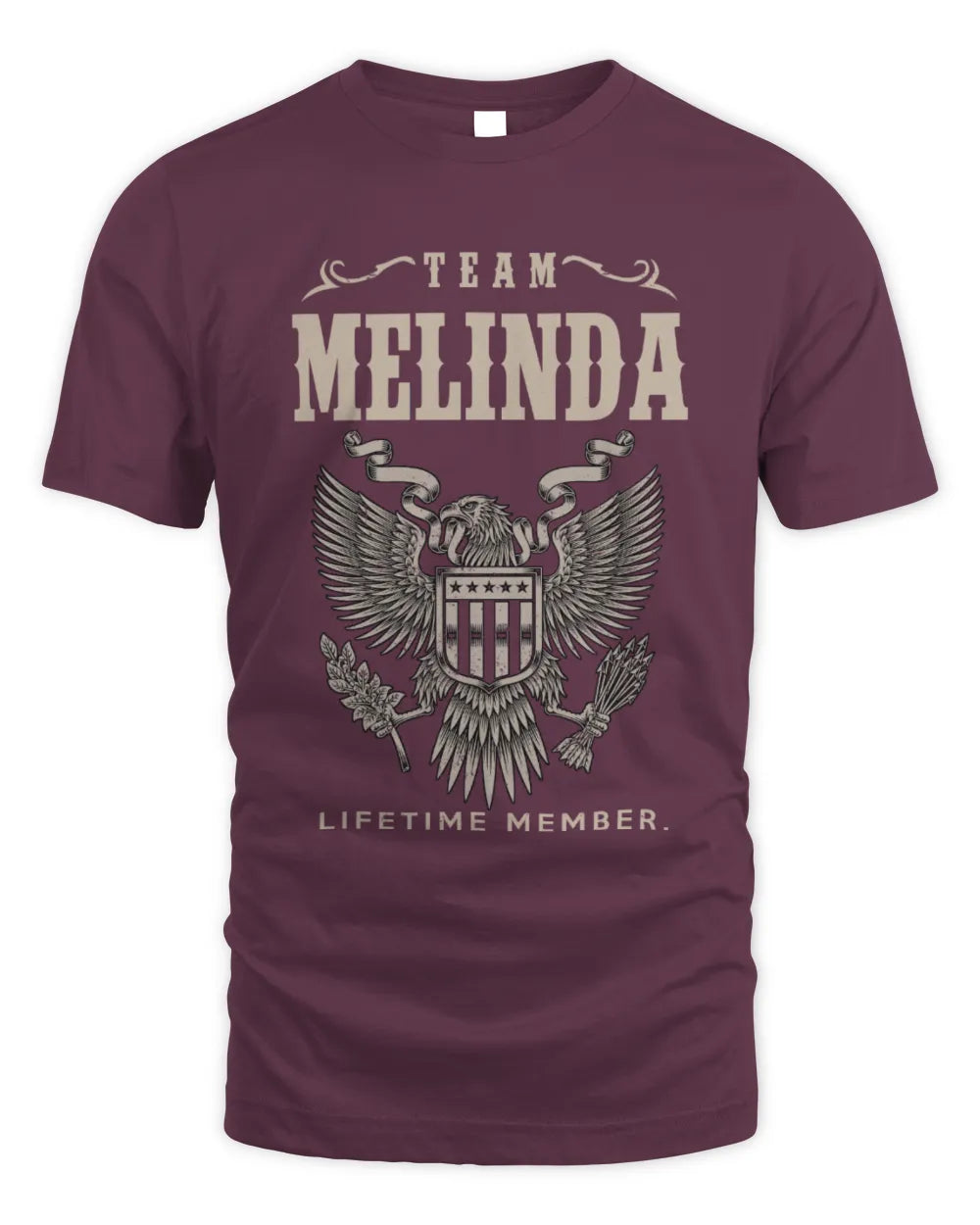 MELINDA TP06-K82 – Personalized Classic Style Apparel “Team NAME Lifetime Member” - Unisex Standard T-Shirt - Maroon