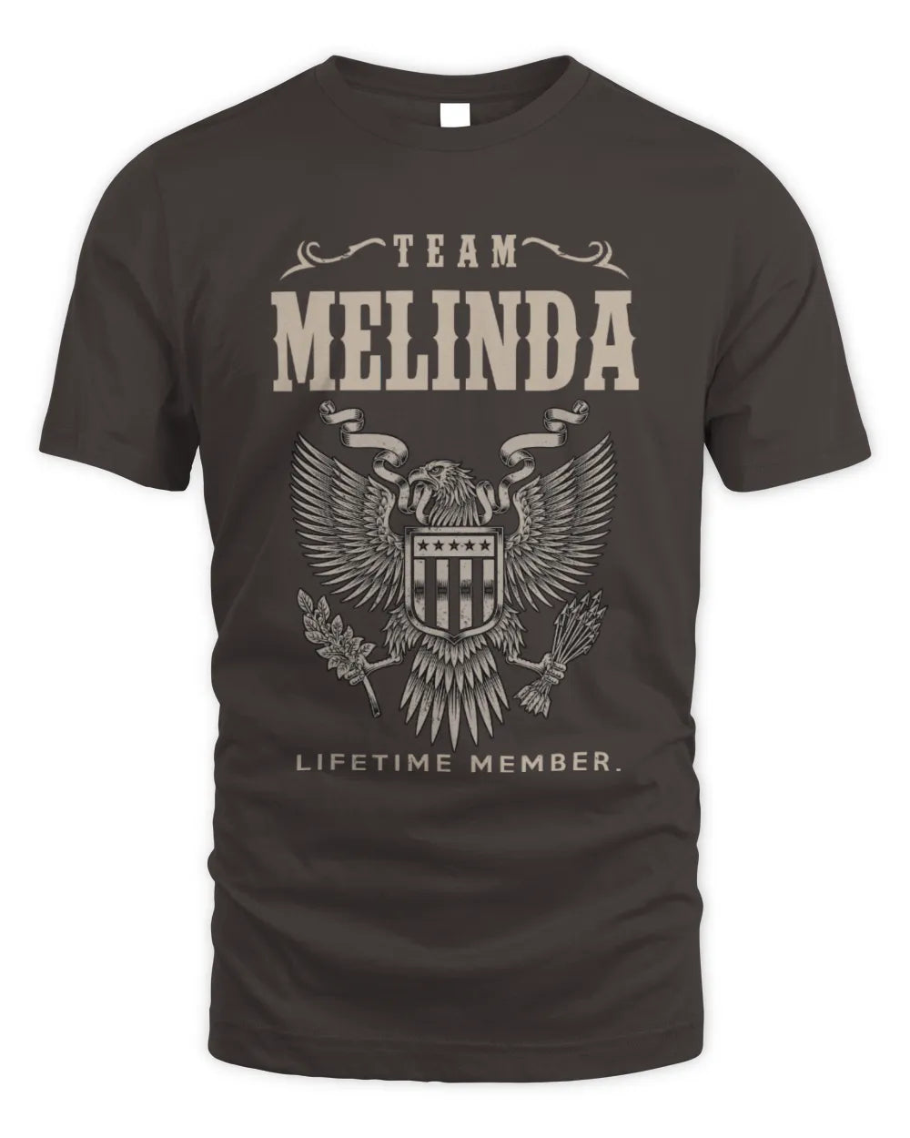 MELINDA TP06-K82 – Personalized Classic Style Apparel “Team NAME Lifetime Member” - Unisex Standard T-Shirt - Dark Chocolate