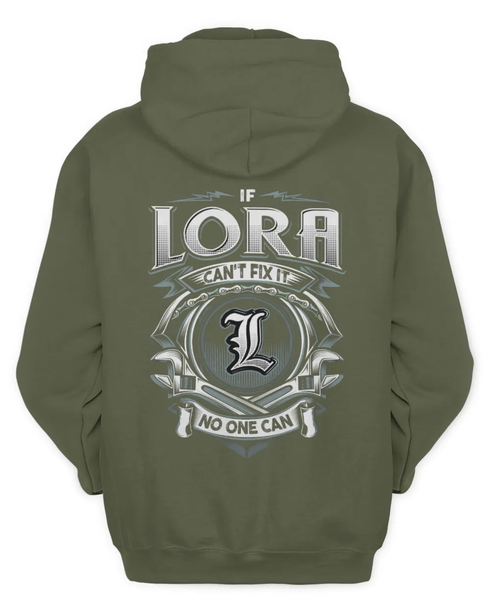 LORA AP81-K4-626 - Personalized Ahmed Quote Apparel “If Ahmed Can't Fix It, No One Can” - Unisex Hoodie - Military Green