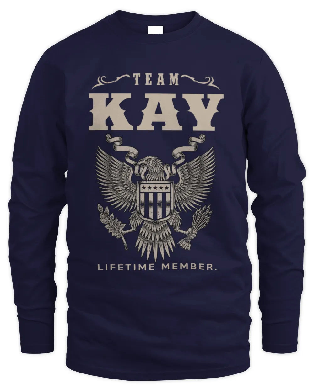 KAY TP06-K82 – Personalized Classic Style Apparel “Team NAME Lifetime Member” - Men's Long Sleeved T-Shirt - Navy