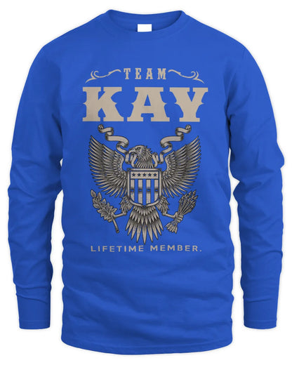 KAY TP06-K82 – Personalized Classic Style Apparel “Team NAME Lifetime Member” - Men's Long Sleeved T-Shirt - Royal
