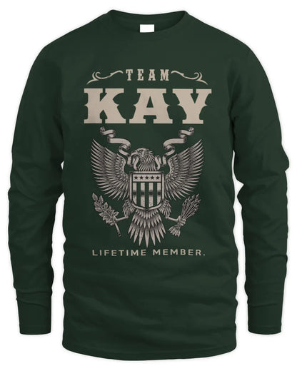 KAY TP06-K82 – Personalized Classic Style Apparel “Team NAME Lifetime Member” - Men's Long Sleeved T-Shirt - Forest Green