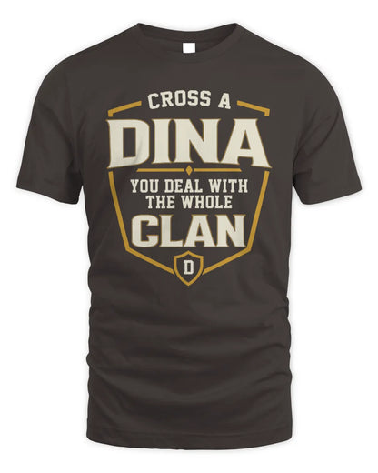 DINA NT1-K008 Cross A/An NAME, You Deal With the Whole Clan | Personalized Vintage T-Shirt - Unisex Standard T-Shirt - Dark Chocolate