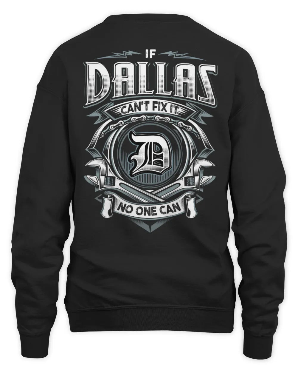 DALLAS AP81-K4-626 - Personalized Ahmed Quote Apparel “If Ahmed Can't Fix It, No One Can” - Unisex Sweatshirt - Black