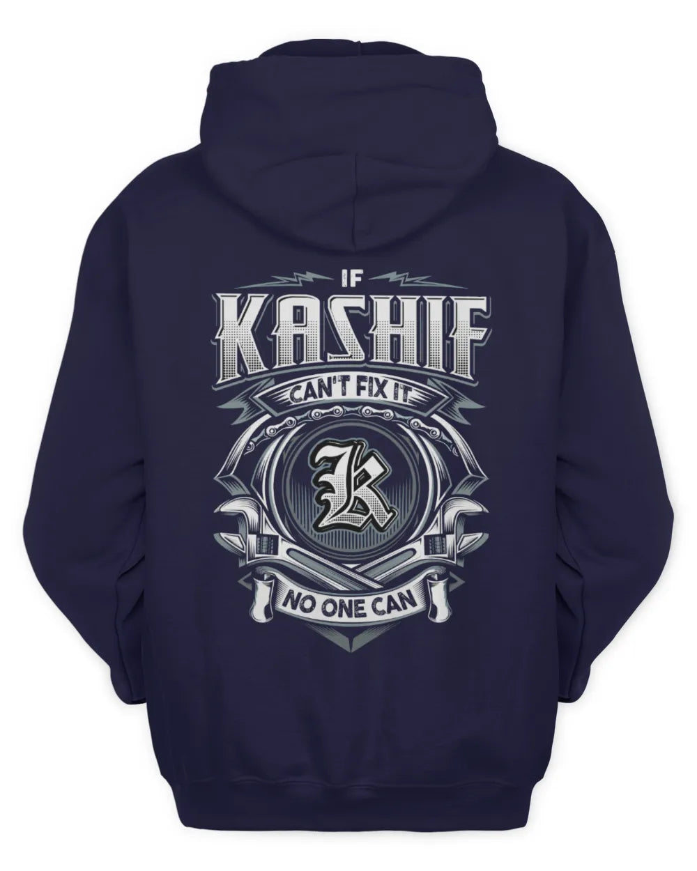 KASHIF AP81-K4-626 - Personalized Ahmed Quote Apparel “If Ahmed Can't Fix It, No One Can” - Unisex Hoodie - Navy