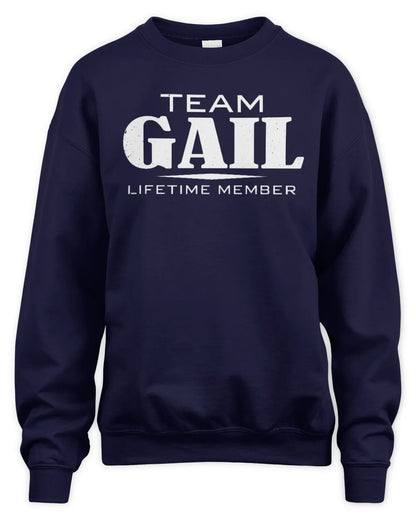 GAIL BL62-K4-128 - Personalized “Team NAME Lifetime Member” - Unisex Sweatshirt - Navy