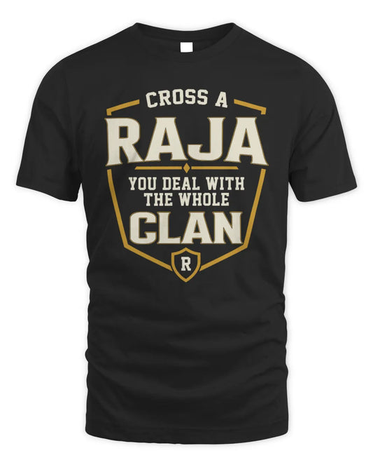 RAJA NT1-K008 Cross A/An NAME, You Deal With the Whole Clan | Personalized Vintage T-Shirt - Unisex Standard T-Shirt - Black