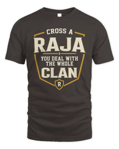 RAJA NT1-K008 Cross A/An NAME, You Deal With the Whole Clan | Personalized Vintage T-Shirt - Unisex Standard T-Shirt - Dark Chocolate