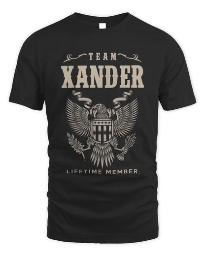 XANDER TP06-K82 – Personalized Classic Style Apparel “Team NAME Lifetime Member” - Unisex Standard T-Shirt - Black