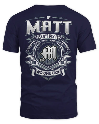 MATT AP81-K4-626 - Personalized Ahmed Quote Apparel “If Ahmed Can't Fix It, No One Can” - Unisex Standard T-Shirt - Navy