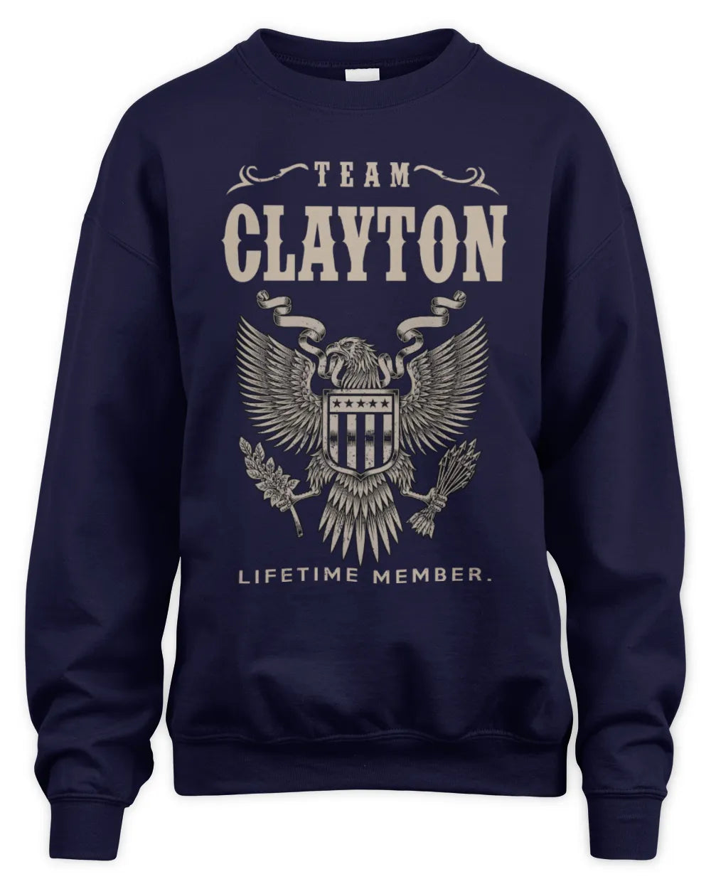 CLAYTON TP06-K82 – Personalized Classic Style Apparel “Team NAME Lifetime Member” - Unisex Sweatshirt - Navy
