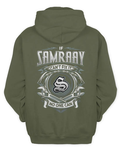 SAMRAAY AP81-K4-626 - Personalized Ahmed Quote Apparel “If Ahmed Can't Fix It, No One Can” - Unisex Hoodie - Military Green