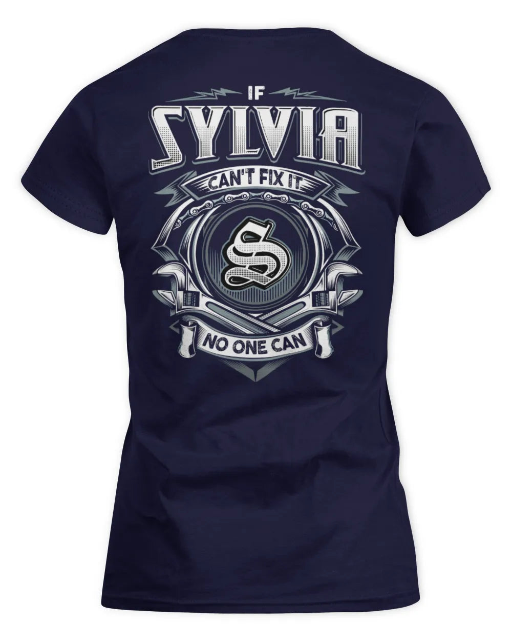 SYLVIA AP81-K4-626 - Personalized Ahmed Quote Apparel “If Ahmed Can't Fix It, No One Can” - Women's Standard T-Shirt - Navy