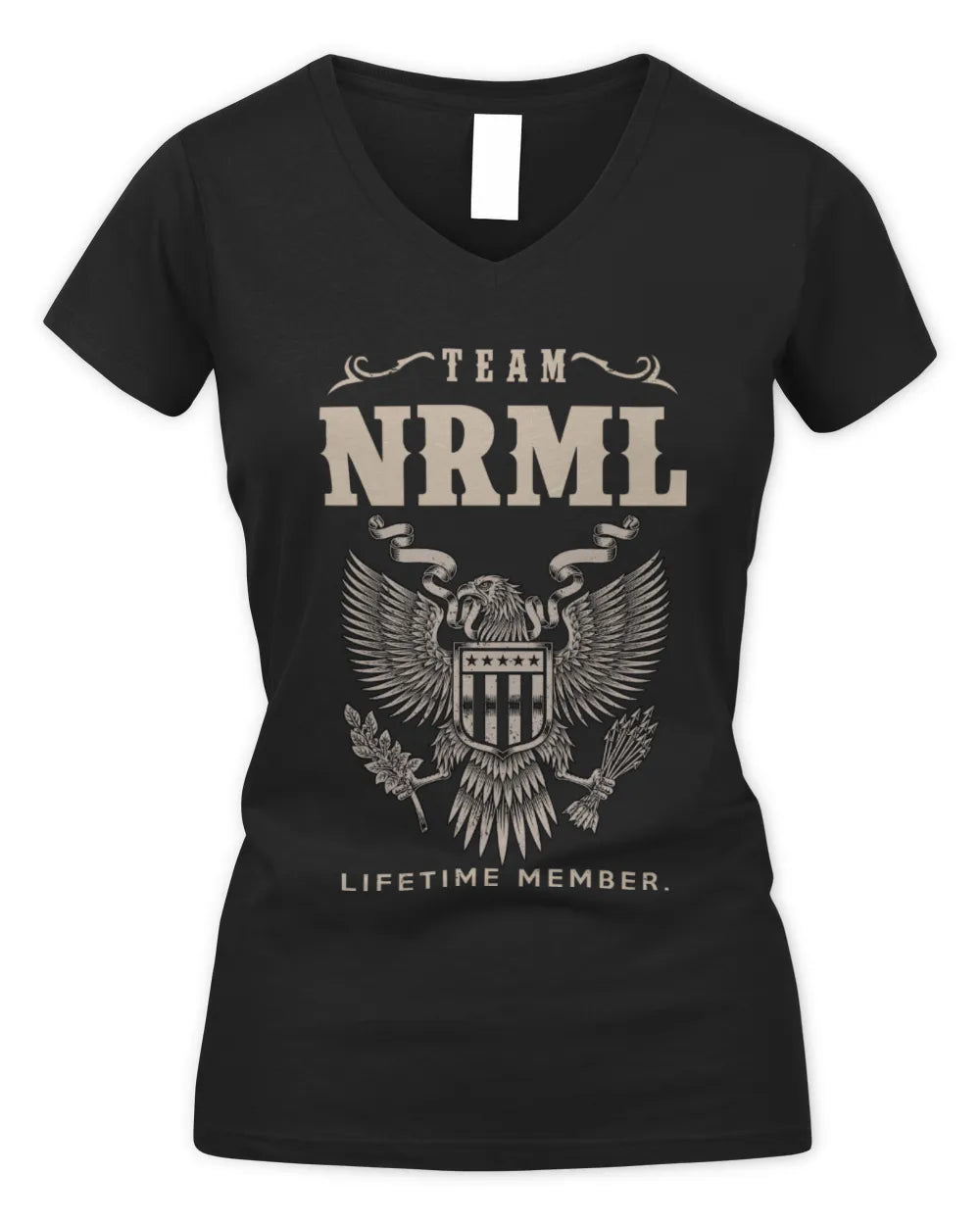 NRML TP06-K82 – Personalized Classic Style Apparel “Team NAME Lifetime Member” - Women's V-Neck T-Shirt - Black