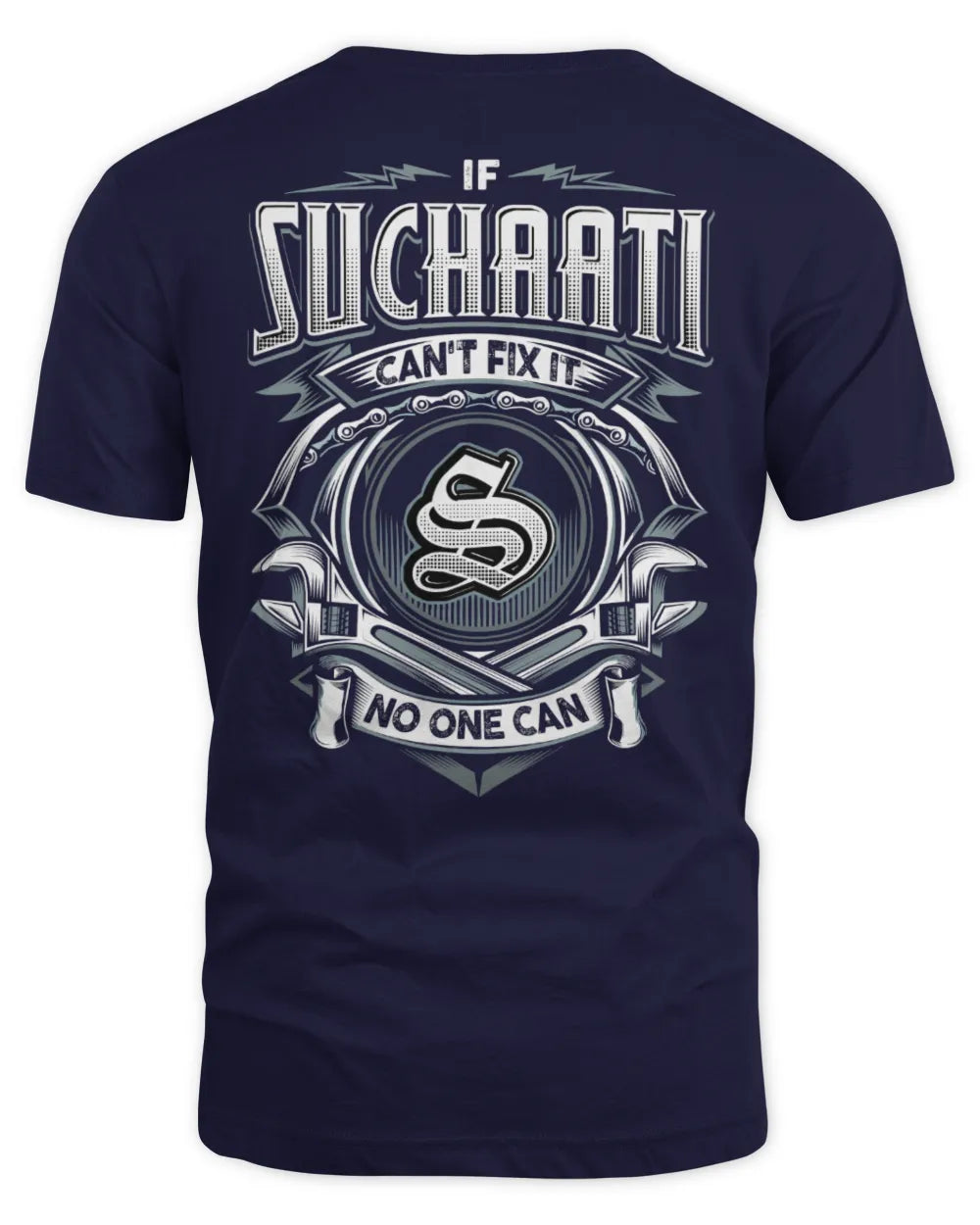 SUCHAATI AP81-K4-626 - Personalized Ahmed Quote Apparel “If Ahmed Can't Fix It, No One Can” - Unisex Standard T-Shirt - Navy