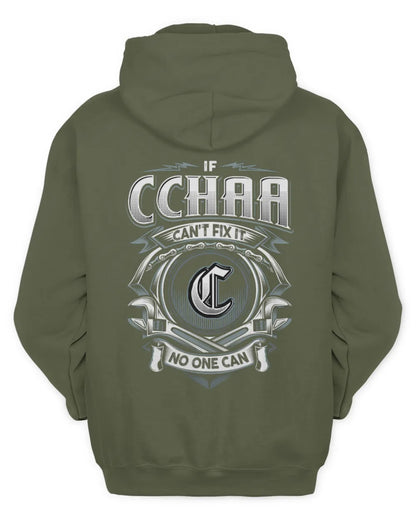 CCHAA AP81-K4-626 - Personalized Ahmed Quote Apparel “If Ahmed Can't Fix It, No One Can” - Unisex Hoodie - Military Green