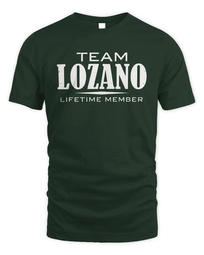 LOZANO BL62-K4-128 - Personalized “Team NAME Lifetime Member” - Unisex Standard T-Shirt - Forest Green