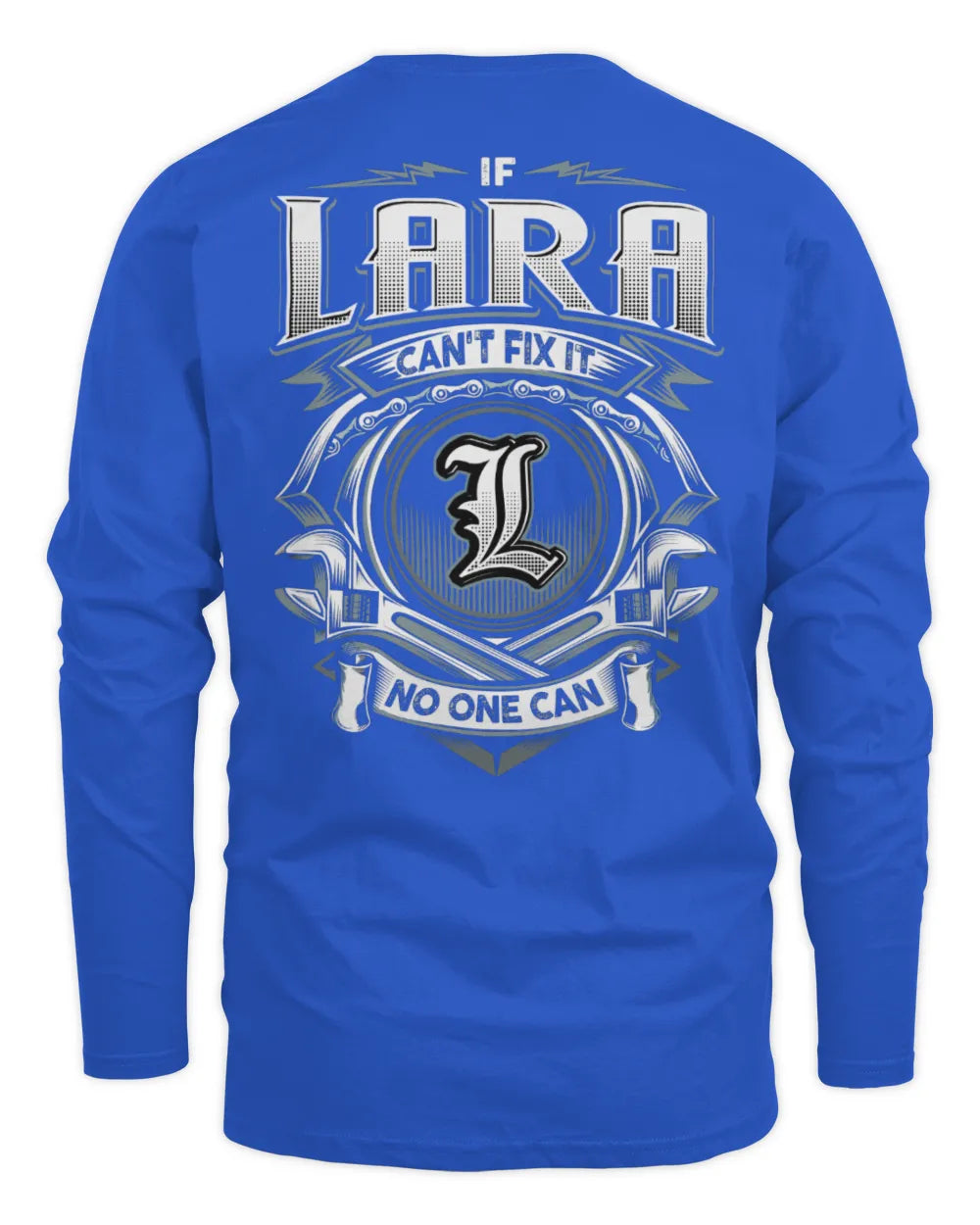 LARA AP81-K4-626 - Personalized Ahmed Quote Apparel “If Ahmed Can't Fix It, No One Can” - Men's Long Sleeved T-Shirt - Royal