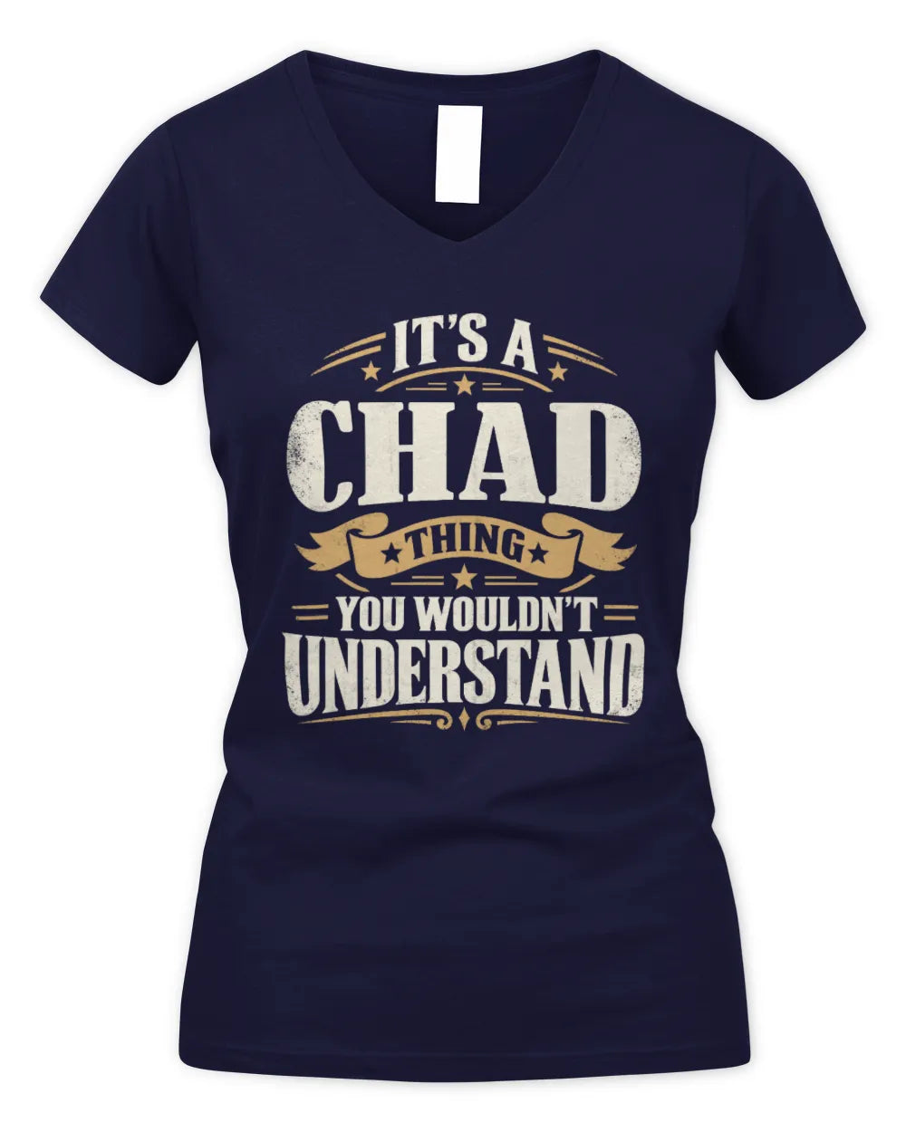 CHAD P08 TH51 - Personalized “It’s a/an [NAME] Thing – You Wouldn’t Understand” Shirt - Women's V-Neck T-Shirt - Navy