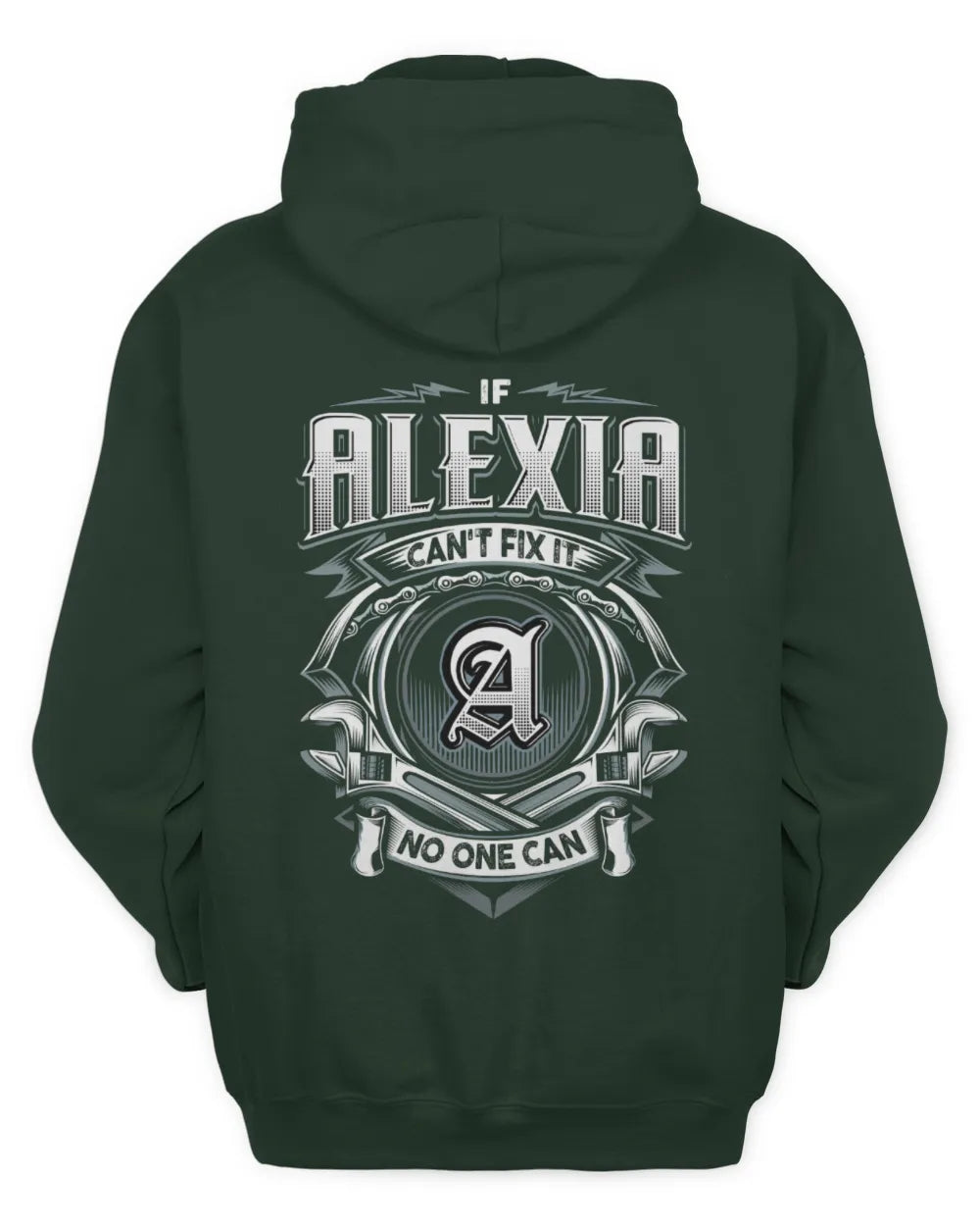 ALEXIA AP81-K4-626 - Personalized Ahmed Quote Apparel “If Ahmed Can't Fix It, No One Can” - Unisex Hoodie - Forest Green