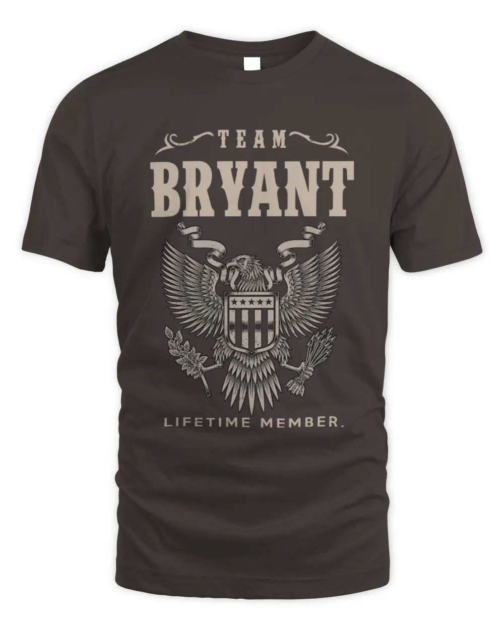 BRYANT TP06-K82 – Personalized Classic Style Apparel “Team NAME Lifetime Member” - Unisex Standard T-Shirt - Dark Chocolate