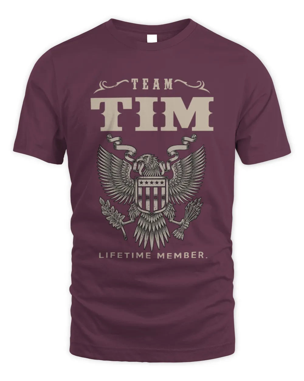 TIM TP06-K82 – Personalized Classic Style Apparel “Team NAME Lifetime Member” - Unisex Standard T-Shirt - Maroon