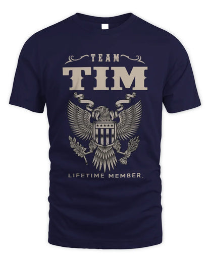 TIM TP06-K82 – Personalized Classic Style Apparel “Team NAME Lifetime Member” - Unisex Standard T-Shirt - Navy