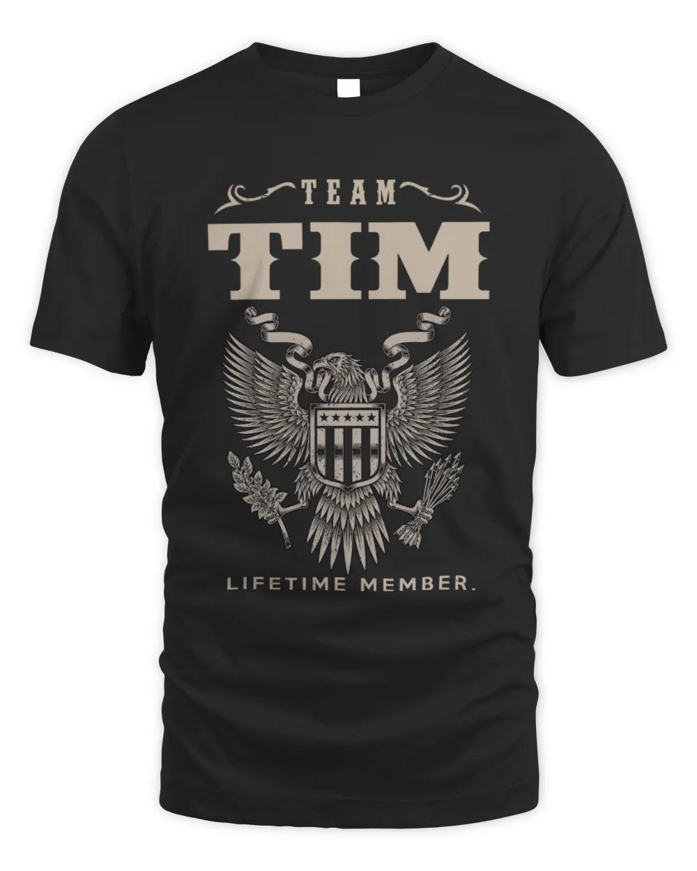 TIM TP06-K82 – Personalized Classic Style Apparel “Team NAME Lifetime Member” - Unisex Standard T-Shirt - Black