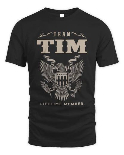 TIM TP06-K82 – Personalized Classic Style Apparel “Team NAME Lifetime Member” - Unisex Standard T-Shirt - Black