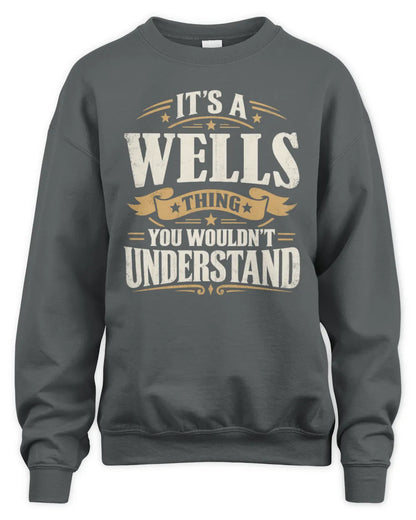 WELLS P08 TH51 - Personalized “It’s a/an [NAME] Thing – You Wouldn’t Understand” Shirt - Unisex Sweatshirt - Charcoal