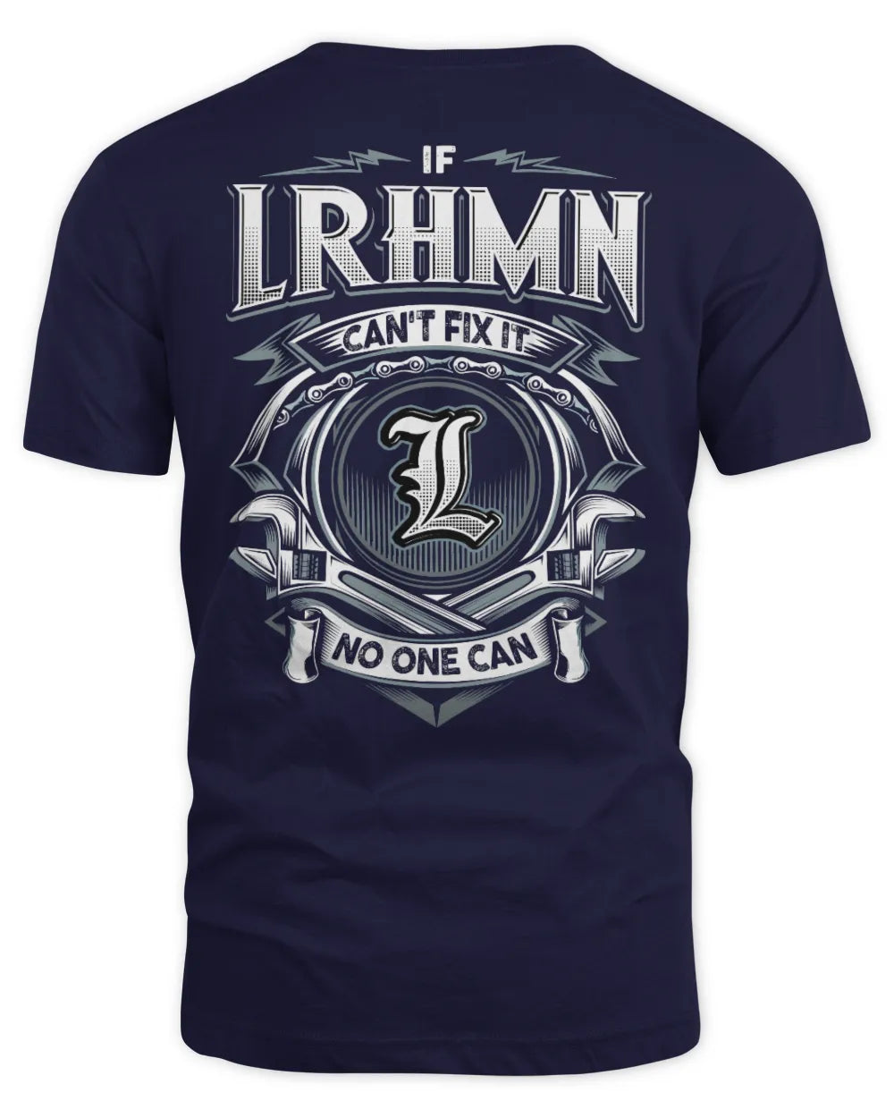 LRHMN AP81-K4-626 - Personalized Ahmed Quote Apparel “If Ahmed Can't Fix It, No One Can” - Unisex Standard T-Shirt - Navy