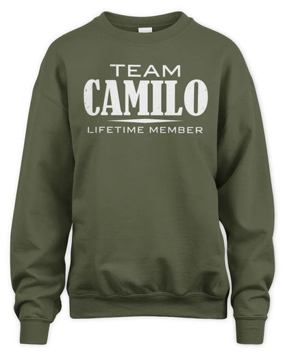 CAMILO BL62-K4-128 - Personalized “Team NAME Lifetime Member” - Unisex Sweatshirt - Military Green