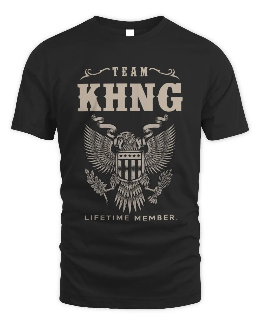 KHNG TP06-K82 – Personalized Classic Style Apparel “Team NAME Lifetime Member” - Unisex Standard T-Shirt - Black