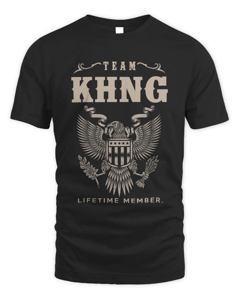 KHNG TP06-K82 – Personalized Classic Style Apparel “Team NAME Lifetime Member” - Unisex Standard T-Shirt - Black