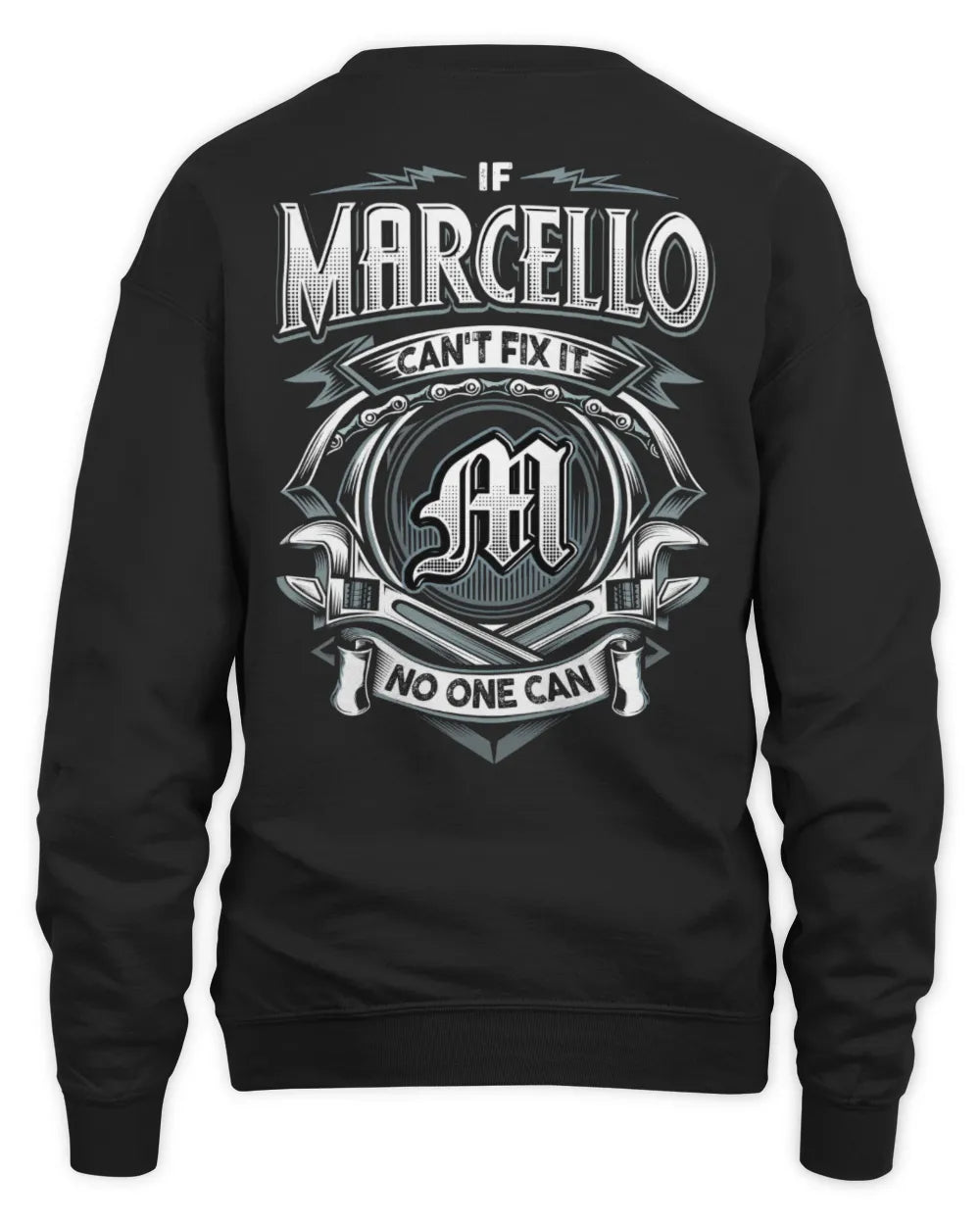MARCELLO AP81-K4-626 - Personalized Ahmed Quote Apparel “If Ahmed Can't Fix It, No One Can” - Unisex Sweatshirt - Black