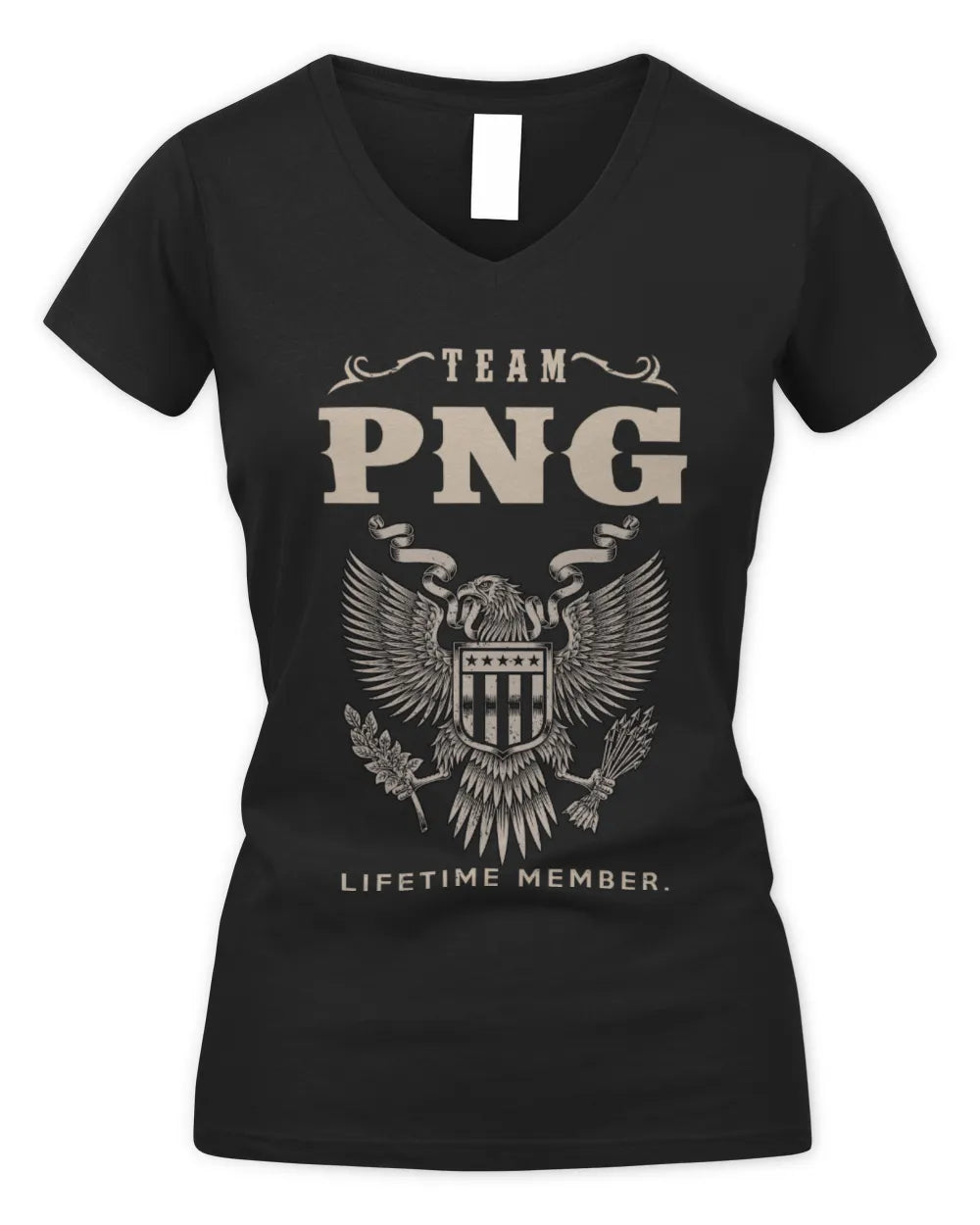 PNG TP06-K82 – Personalized Classic Style Apparel “Team NAME Lifetime Member” - Women's V-Neck T-Shirt - Black