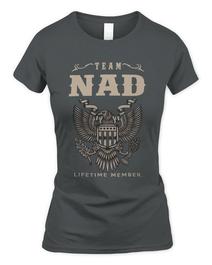 NAD TP06-K82 – Personalized Classic Style Apparel “Team NAME Lifetime Member” - Women's Standard T-Shirt - Charcoal