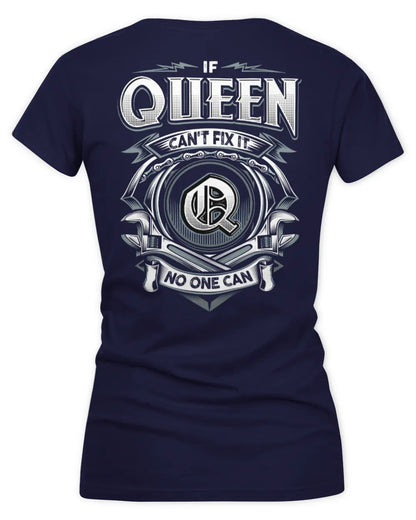 QUEEN AP81-K4-626 - Personalized Ahmed Quote Apparel “If Ahmed Can't Fix It, No One Can” - Women's V-Neck T-Shirt - Navy