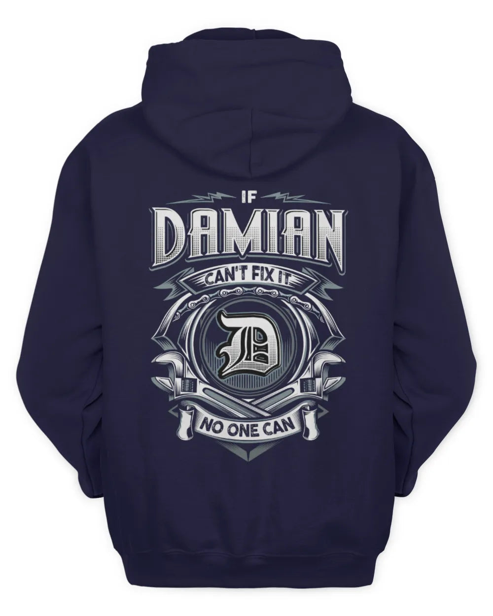 DAMIAN AP81-K4-626 - Personalized Ahmed Quote Apparel “If Ahmed Can't Fix It, No One Can” - Unisex Hoodie - Navy