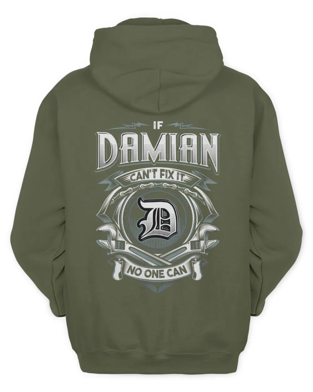DAMIAN AP81-K4-626 - Personalized Ahmed Quote Apparel “If Ahmed Can't Fix It, No One Can” - Unisex Hoodie - Military Green