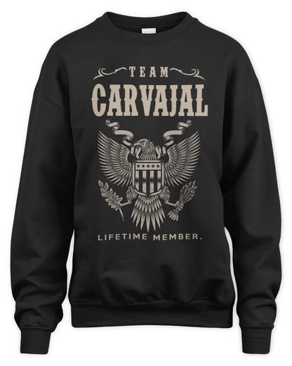CARVAJAL TP06-K82 – Personalized Classic Style Apparel “Team NAME Lifetime Member” - Unisex Sweatshirt - Black