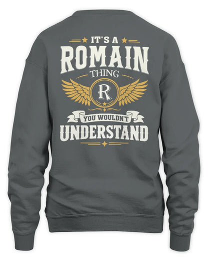 ROMAIN KT06-M008 It’s a [NAME] Thing – You Wouldn’t Understand | Personalized Vintage T-Shirt - Unisex Sweatshirt - Charcoal