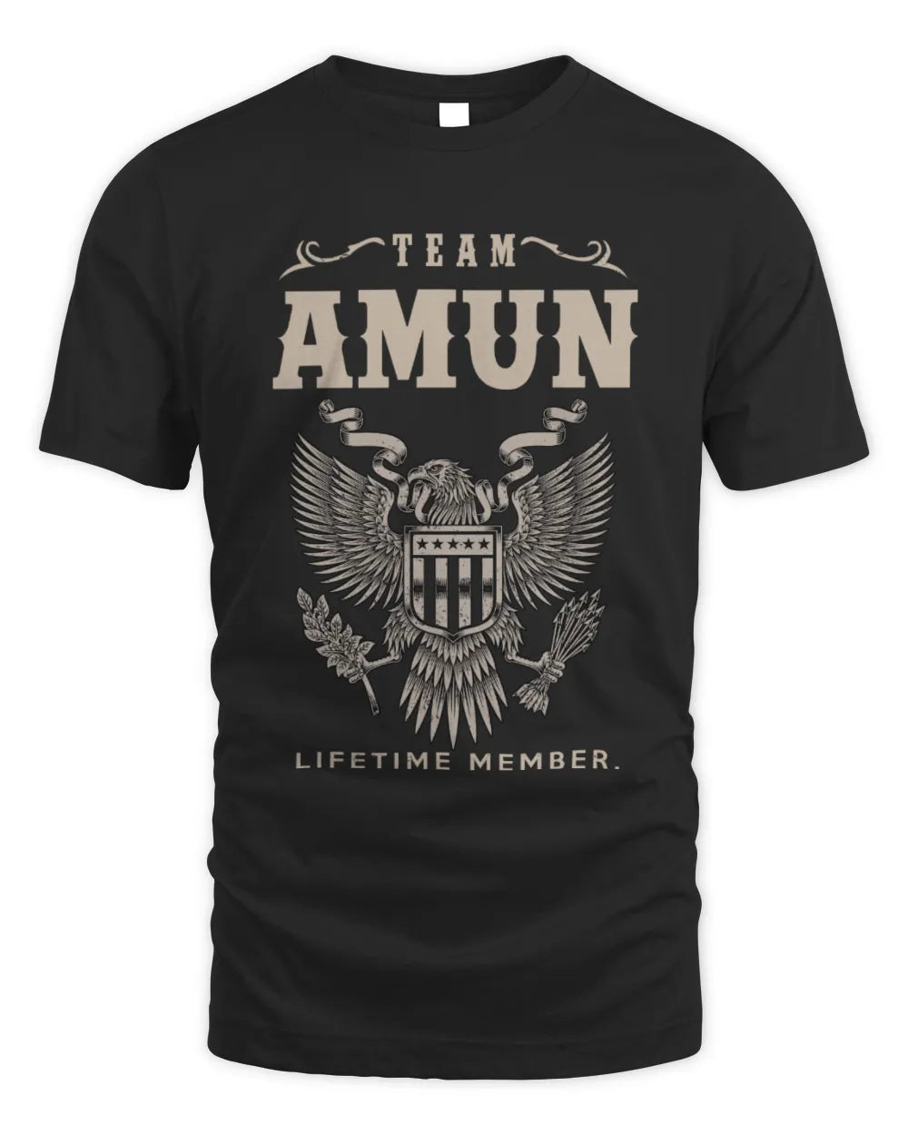 AMUN TP06-K82 – Personalized Classic Style Apparel “Team NAME Lifetime Member” - Unisex Standard T-Shirt - Black